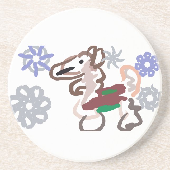 Llama winter fun getränkeuntersetzer (Vorne)