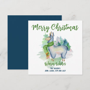 Llama Wreath Watercolor Frohe Weihnachten Custom Mitteilungskarte