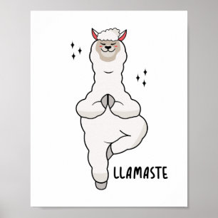 Llama-Yoga-Haltung mit Llamaste Poster