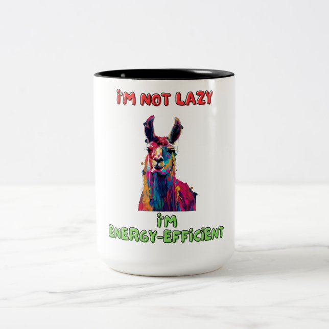 Llama Zweifarbige Tasse (Mittel)