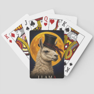 Llama-Zylinderhut-Gotischer Surrealismus Spielkarten