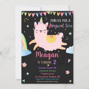 Llamacorn anniversaire invitation Anniversaire mag