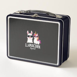 Llamacorn-Truppe Lustiges Einhorn Llama-Truppe Wei Metall Brotdose