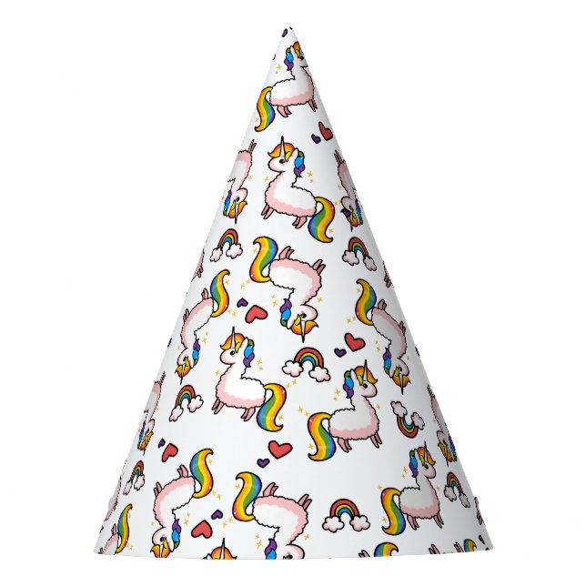 Llamacorn Verrücktheit Partyhütchen (Vorderseite)