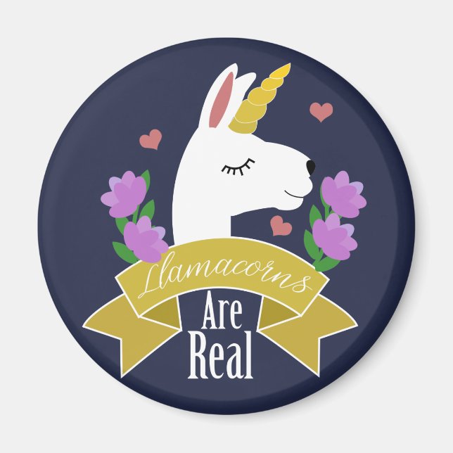 Llamacorns sind echte Llama & Blume Magnet (Vorne)