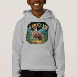 Llamadillo Illustration Combo Creature Funny Hoodie