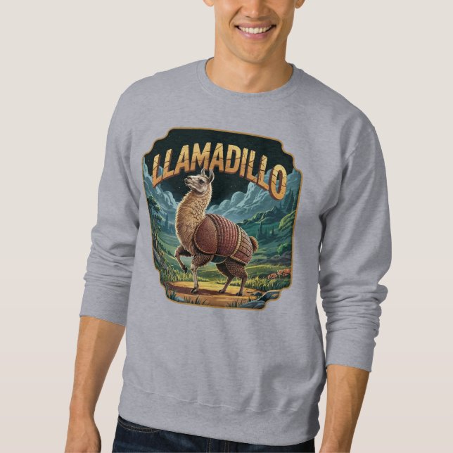 Llamadillo Illustration Combo Creature Funny Sweatshirt (Vorderseite)
