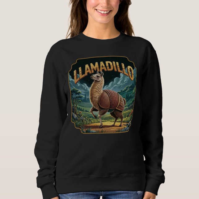 Llamadillo Illustration Combo Creature Funny Sweatshirt (Vorderseite)