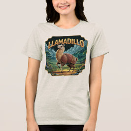 Llamadillo Illustration Combo Creature Funny Tri-Blend Shirt