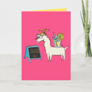 Llamanade Llama Lemonade Carte de voeux amusante