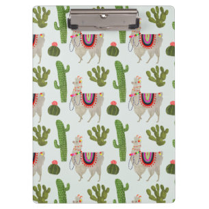 Llamarama Collection   Kakteen & Llama Muster Klemmbrett