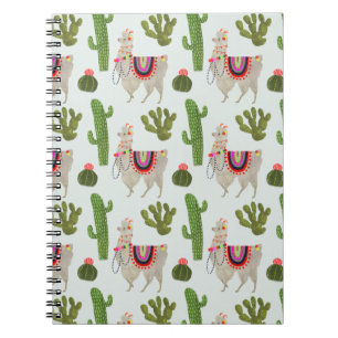 Llamarama Collection   Kakteen & Llama Muster Notizblock