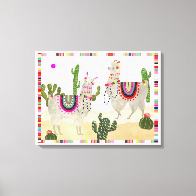 Llamarama Collection | Niedlich Lllamas Leinwanddruck (Vorderseite)