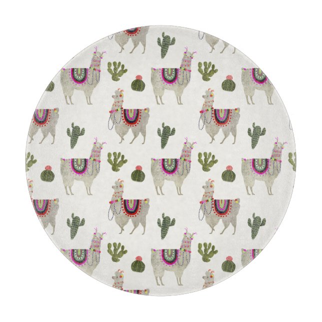 Llamarama Collection | Niedlich Lllamas Schneidebrett (Vorderseite)