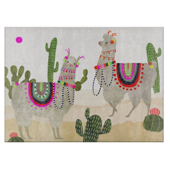 Llamarama Collection | Niedlich Lllamas Schneidebrett (Vorderseite)