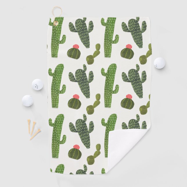 Llamarama Collection | Niedliche Kaktus Golfhandtuch (Insitu)