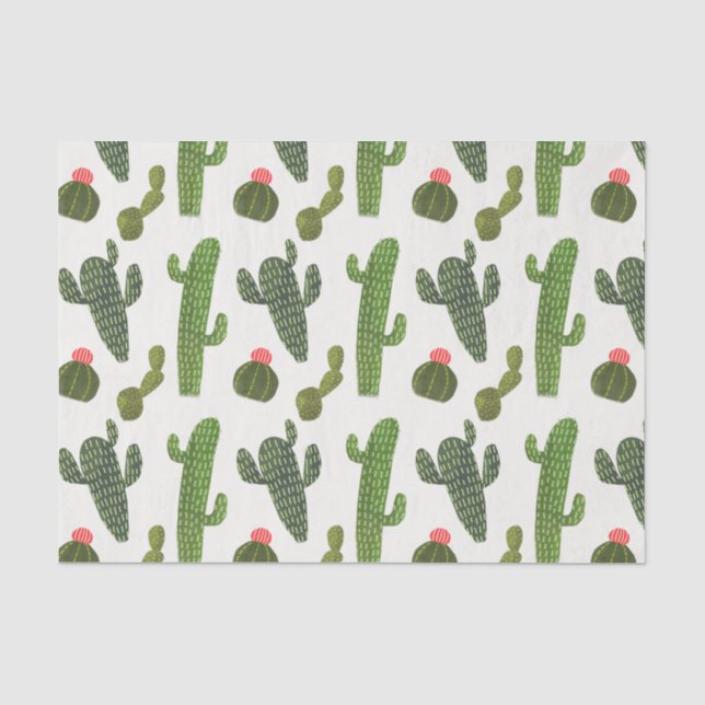 Llamarama Collection | Niedliche Kaktus Seidenpapier (Vorderseite)