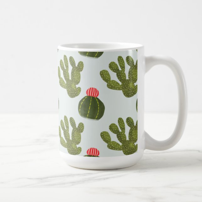Llamarama Collection | Niedliches Kaktusmuster Kaffeetasse (Rechts)
