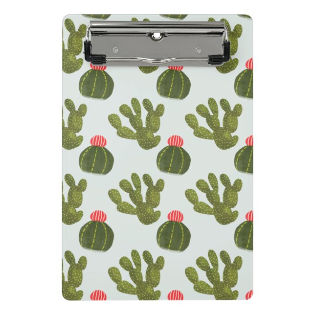 Llamarama Collection | Niedliches Kaktusmuster Mini Klemmbrett (Vorderseite)