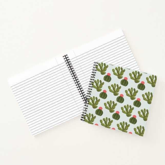Llamarama Collection | Niedliches Kaktusmuster Notizbuch (Innenseite)