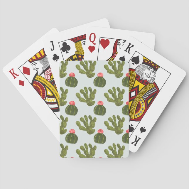 Llamarama Collection | Niedliches Kaktusmuster Spielkarten (Rückseite)
