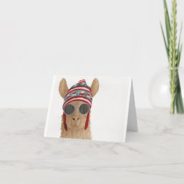 Llamas à Shades : Carte de voeux de juillet 4"x5.6