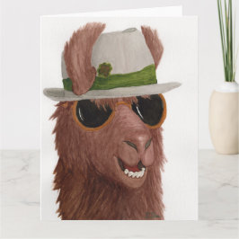 Llamas à Shades : Carte de voeux de mars 8,5"x11"