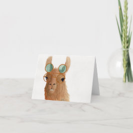Llamas à Shades : Carte de voeux de septembre 4"x5