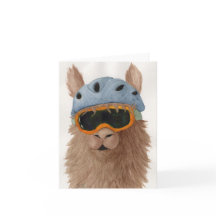 Llamas à Shades : janvier Carte de voeux 4"x5.6"