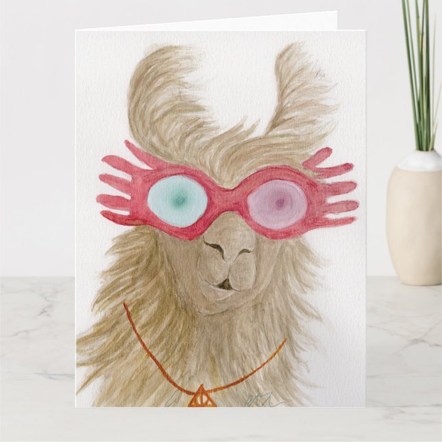 Llamas à Shades : octobre Carte de voeux 8.5"x11" (Devant)