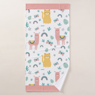 Llamas Alapaca Animal Boho Niedlich Badehandtuch