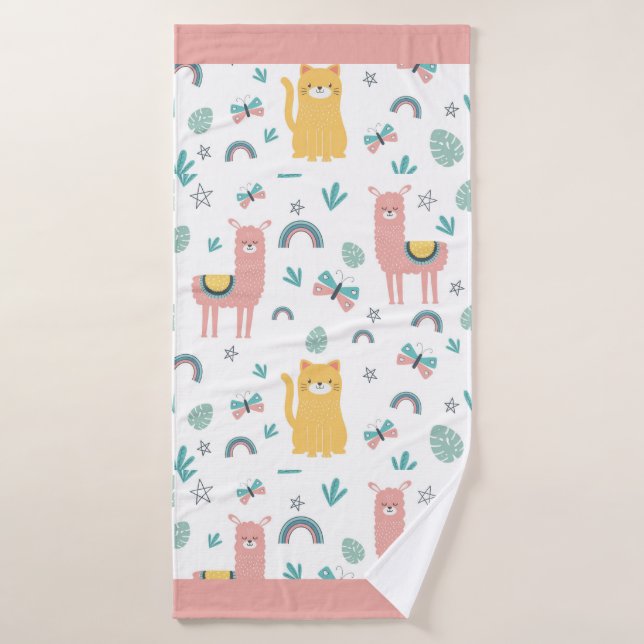 Llamas Alapaca Animal Boho Niedlich Badehandtuch (Badehandtuch)
