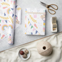 Llamas and Rainbows Wrapping Paper