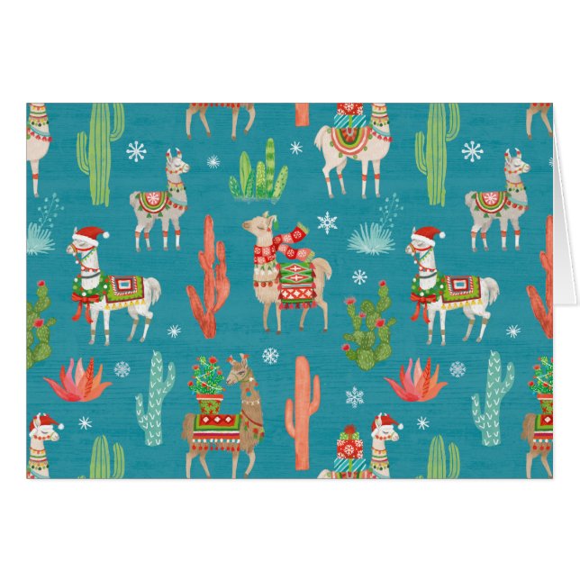 Llamas Aquamarines Muster (Vorderseite (Horizontal))