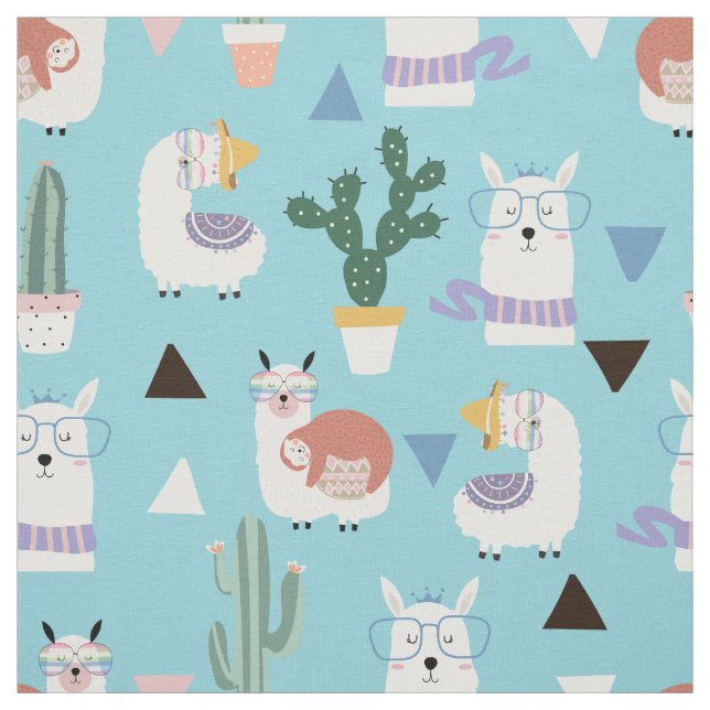 Llamas Cactus und Sloths Stoff (Muster)
