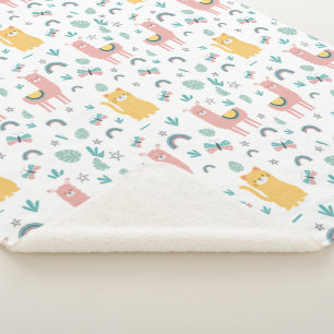 Llamas Cats Alapaca Pink Girly Animals Boho Sherpadecke