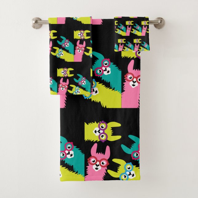 Llamas Colorful Camelid Badhandtuch Set (Insitu)