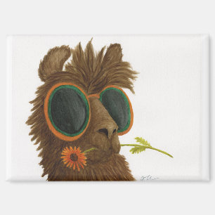 Llamas dans les tons : mai Magnet 3,5 po x 2,5 po