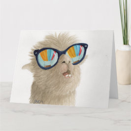 Llamas en nuances : août Cartes de voeux 8,5"x11"