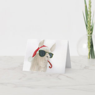 Llamas en nuances : Décembre Cartes de voeux 4"x5.