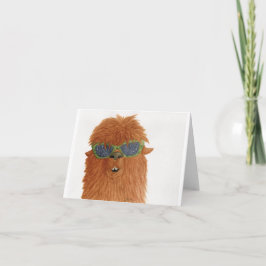 Llamas en Shades : Carte de voeux d'avril 4"x5.6"