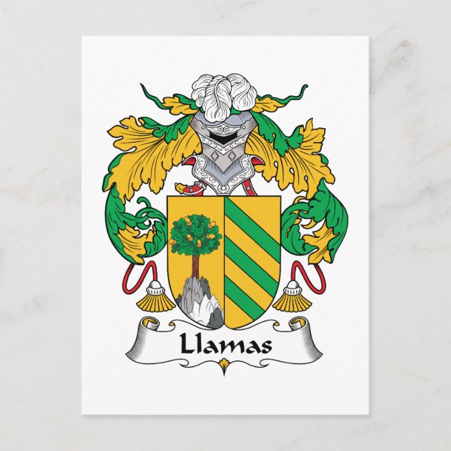 Llamas Familienwappen Postkarte (Vorderseite)
