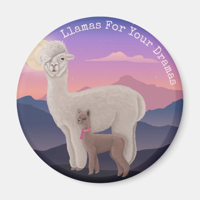 Llamas für deine Dramen Magnet (Vorne)