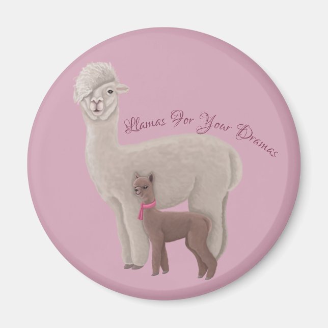 Llamas für deine Dramen Magnet (Vorne)