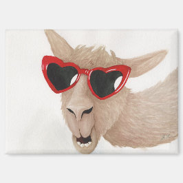 Llamas in Shades: Februar Magnet 3.5"x2.5"