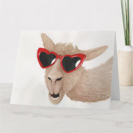 Llamas in Shades : Février Carte de voeux 8.5"x11"