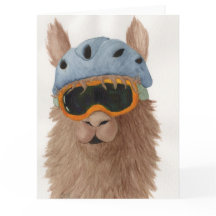 Llamas in Shades: Januar Grußkarte 8.5"x11"