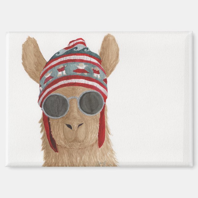 Llamas in Shades: Juli Magnet 3.5"x2.5" (Vorderseite)