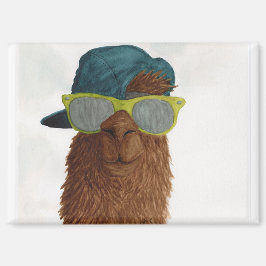 Llamas in Shades: June Magnet 3.5"x2.5"