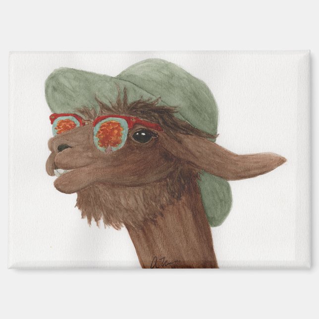 Llamas in Shades: November Magnet 3.5"x2.5" (Vorderseite)
